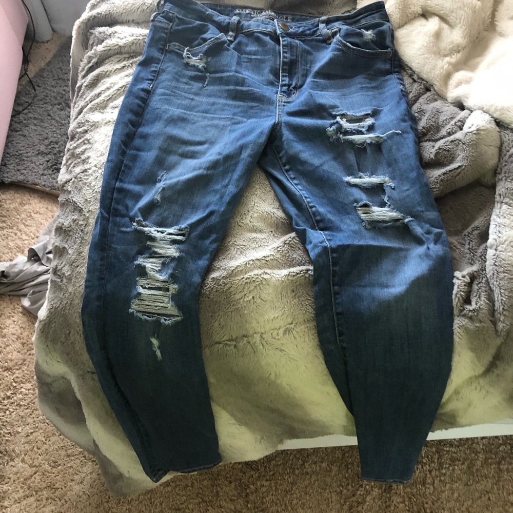 medium wash ripped jeans from american eagle